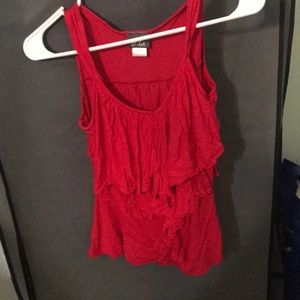 Ruffled red tank top/shirt